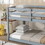 Solid Wooden, Solid Rubber Wooden Twin over Twin Loft Bed with Ladder, with Bed Platform of Strengthened Slats, Grey W504P191663