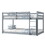 Solid Wooden, Solid Rubber Wooden Twin over Twin Loft Bed with Ladder, with Bed Platform of Strengthened Slats, Grey W504P191663