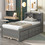 Twin Bed with Twin Trundle,Drawers,Grey W504S00044