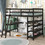Loft Bed Full with desk,ladder,shelves, Espresso W504S00060