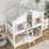 Twin over Twin House Bunk Bed with Roof, Window, Window Box, Door, with Safety Guardrails and Ladder,White W504S00069