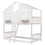 Twin over Twin House Bunk Bed with Roof, Window, Window Box, Door, with Safety Guardrails and Ladder,White W504S00069