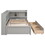 Twin Bed with L-shaped Bookcases,Drawers,Grey W504S00095