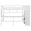 Full Size Loft Bed with Built-in Desk, Bookshelves and Storage Staircase,White
