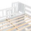Full Size Loft Bed with Built-in Desk, Bookshelves and Storage Staircase,White