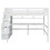 Full Size Loft Bed with Built-in Desk, Bookshelves and Storage Staircase,White