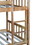 Twin over Twin Rubber Wood Bunk Bed with Trundle, Convertible into 2 Twin Size Beds, Twin Size Bunk Bed with Ladder and Safety Guardrails,Natural W504S00159
