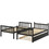 Twin over Twin Bunk Beds with Trundle, Solid Wood Trundle Bed Frame with Safety Rail and Ladder, Kids/Teens Bedroom, Guest Room Furniture, Can be converted into 2 Beds,Espresso W504S00305