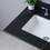 Montary 31inch sintered stone bathroom vanity top black gold color with undermount ceramic sink and three faucet hole with backsplash W509128643