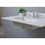 Montary 37inch bathroom vanity top stone white gold tops with rectangle undermount ceramic sink and three faucet hole W509128655