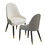 Dining Chair with PU Leather white grey color solid wood metal legs (Set of 2) W50960343