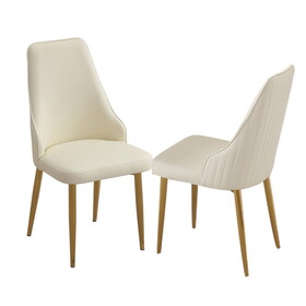 Dining Chair with PU Leather White strong metal legs (Set of 2) W509P167721