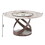 59.05"Modern Sintered stone dining table with 31.5" round turntable and metal exquisite pedestal with 8 pcs Chairs . W509S00044