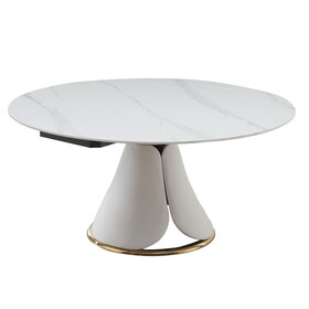 Fashion modern sinntered stone dining table with simple and multi-functional retractable dining table W509S00065