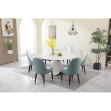 Fashion modern sinntered stone dining table with simple and multi-functional retractable dining table with 6 chairs W509S00067