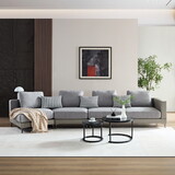 Modern Sectional Sofa, Luxury fabric Couch Sectional Chaise Lounge 3 Pillows, 4 cushions and Seat Corner Sofa Couch for Living Room, Office, Apartment W509S00076