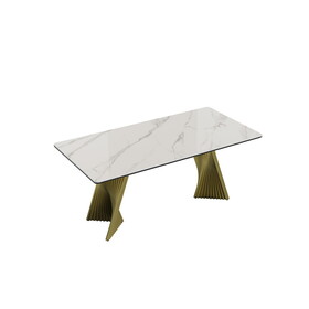 70.9inch Modern Rectangular Kitchen Table and steel table feet for 4-8 Person (only table) W509S00109