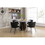 W527138909 Black+Boucle+Wood+Dining Room+Foam