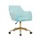 Modern Velvet Fabric Material Adjustable Height 360 revolving Home Office Chair with Gold Metal Legs and Universal Wheels for Indoor,Aqua Light Blue W52737396