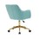 Modern Velvet Fabric Material Adjustable Height 360 revolving Home Office Chair with Gold Metal Legs and Universal Wheels for Indoor,Aqua Light Blue W52737396