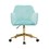 Modern Velvet Fabric Material Adjustable Height 360 revolving Home Office Chair with Gold Metal Legs and Universal Wheels for Indoor,Aqua Light Blue W52737396