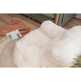Soft Tufted Foam Bean Bag Chair with Teddy Fabric Ivory W52741087