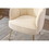 Shell Shape Velvet Fabric Armchair Accent Chair with Gold Legs for Living Room Bedroom,Creme White W52752189