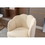 Shell Shape Velvet Fabric Armchair Accent Chair with Gold Legs for Living Room Bedroom,Creme White W52752189