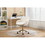 046-Mesh Fabric Home Office 360&#176;Swivel Chair Adjustable Height with Gold Metal Base,Beige W527P149726