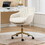 046-Mesh Fabric Home Office 360&#176;Swivel Chair Adjustable Height with Gold Metal Base,Beige W527P149726