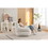 054-Large Size Teddy Fabric Bean Bag Chair Lazy Sofa Chair Sponge filling for Indoor,Ivory W527P155248