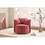 029-Teddy Fabric Swivel and Storage Chair with Back Cushion for Living Room,Dark Pink W527P166250