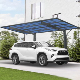 Outdoor Carport, Car Garage Shelter with Galvanized Metal Roof &Aluminum Frame for Car,Large Single Side Carport