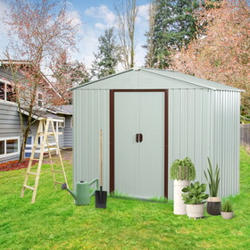 8ft x 4ft Outdoor Metal Storage Shed White YX48 W54071038