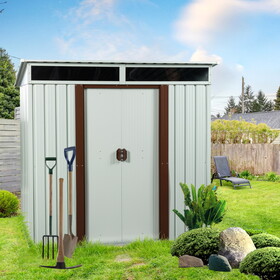 6ft x 5ft Outdoor Metal Storage Shed White W54071040