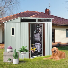6ft x 5ft Outdoor Metal Storage Shed with window White W54071042