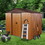 6ft x 8ft Outdoor Metal Storage Shed with Floor Base,Coffee