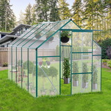 6X10FT Polycarbonate Greenhouse Raised Base and Anchor Aluminum Heavy Duty Walk-in Greenhouses for Outdoor Backyard in All Season W540S00003