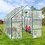 6x10FT Double Door Polycarbonate Greenhouse Raised Base and Anchor Aluminum Heavy Duty Walk-in Greenhouses for Outdoor Backyard in All Season, Green W540S00031