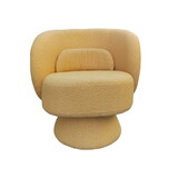 360 Degree Swivel Sherpa Accent Chair Modern Style Barrel Chair with Toss Pillows for home office, living room, bedroom, Yellow W542143040
