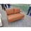 Small Sofa Seater Pet Friendly Fabric Upholstered Loveseat 2-seater Couch with Removable Back Cushion and Metal Leg, Modern Couches for Small Spaces Living Room, Bedroom, Apartment, Brown W542P150105