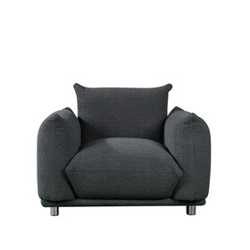Sherpa Accent Chair Single Sofa 42"W Accent Chair for Bedroom Living room Apartment, Black W542P152329