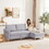 Adjustable L-Shaped Sofa Bed with Chaise Light Grey, Upholstered Fabric Sleeper Sectional Sofa with Chaise Modern Craftsmanship Fashion Sofa Set, Apartment Living Room Sofa with for Small Space