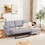 Adjustable L-Shaped Sofa Bed with Chaise Light Grey, Upholstered Fabric Sleeper Sectional Sofa with Chaise Modern Craftsmanship Fashion Sofa Set, Apartment Living Room Sofa with for Small Space