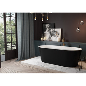 Acrylic Freestanding Soaking Bathtub-60"-black W54356606