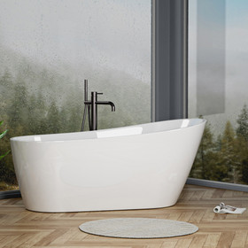 Acrylic Freestanding Soaking Bathtub-55"-white W54357454