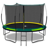 YC 12FT Recreational Trampolines with Enclosure for Kids and Adults with Patented Fiberglass Net Poles Pumpkin- Green W550107412