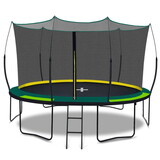 YC 14FT Recreational Trampolines with Enclosure for Kids and Adults with Patented Fiberglass Curved Poles Pumpkin -Green W550107416