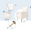 Velvet Accent Chair, Wingback Arm Chair with Gold Legs, Upholstered Single Sofa for Living Room Bedroom, White W56140037