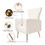 Velvet Accent Chair, Wingback Arm Chair with Gold Legs, Upholstered Single Sofa for Living Room Bedroom, White W56140037